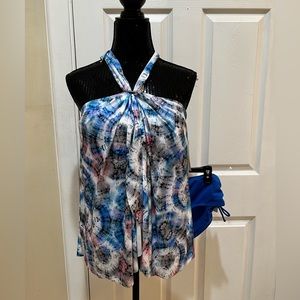 Coco Contours Benefit Fly-Away Halter Tankini Top-Add Matching Bottoms -Ask Me!